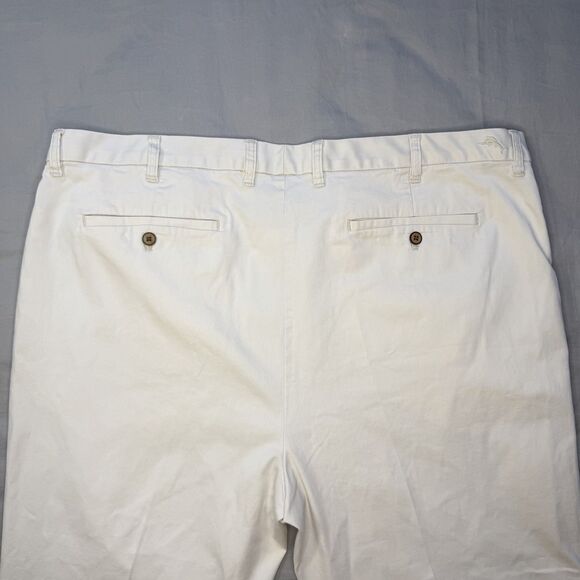 Tommy Bahama Boracay Flat Front Pant 46 X 32 Ivory Cream Bleached Sand Chino - Picture 6 of 12